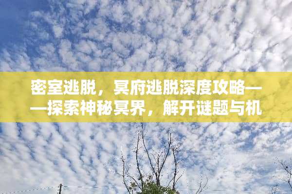 密室逃脱，冥府逃脱深度攻略——探索神秘冥界，解开谜题与机关 密室逃脱冥府攻略