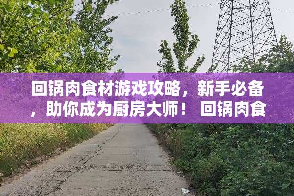 回锅肉食材游戏攻略，新手必备，助你成为厨房大师！ 回锅肉食材游戏攻略