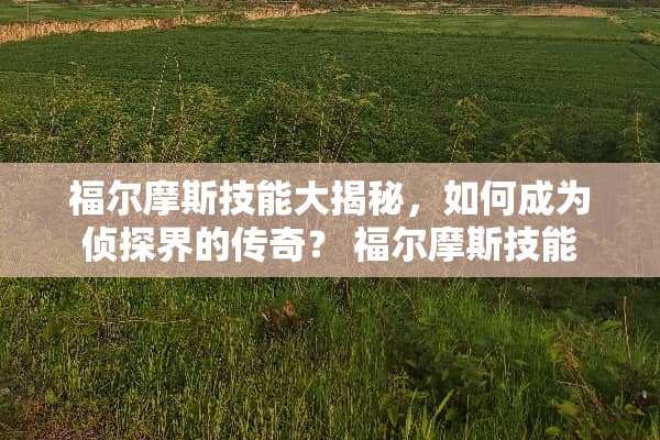 福尔摩斯技能大揭秘，如何成为侦探界的传奇？ 福尔摩斯技能