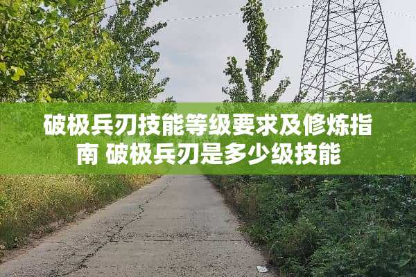 破极兵刃技能等级要求及**指南 破极兵刃是多少级技能