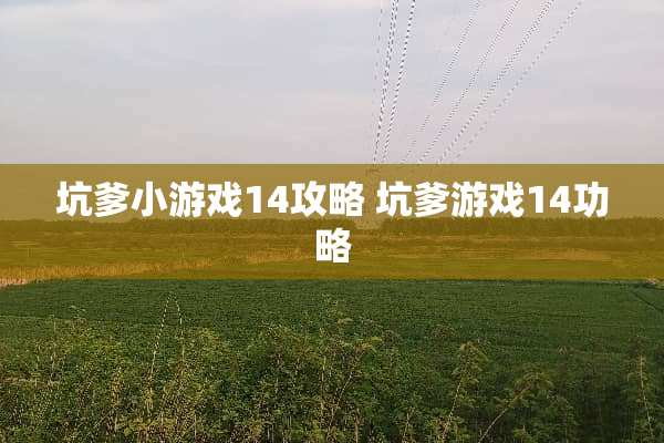 坑爹小游戏14攻略 坑爹游戏14功略