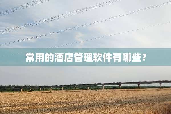 常用的酒店管理软件有哪些？