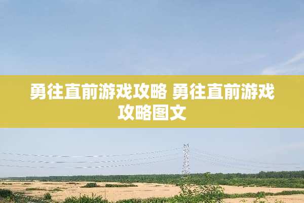 勇往直前游戏攻略 勇往直前游戏攻略图文