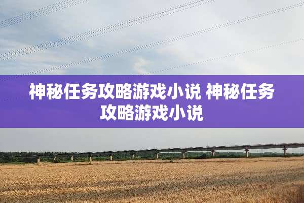 神秘任务攻略游戏小说 神秘任务攻略游戏小说