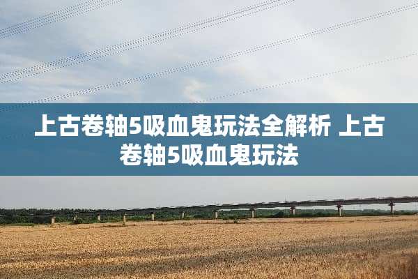 上古卷轴5吸血鬼玩法全解析 上古卷轴5吸血鬼玩法