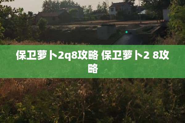 保卫萝卜2q8攻略 保卫萝卜2 8攻略