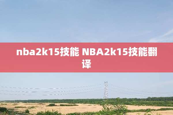 nba2k15技能 NBA2k15技能翻译