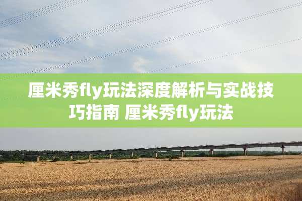 厘米秀fly玩法深度解析与实战技巧指南 厘米秀fly玩法