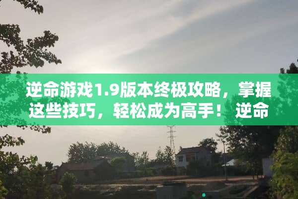 逆命游戏1.9版本终极攻略，掌握这些技巧，轻松成为高手！ 逆命游戏1.9攻略