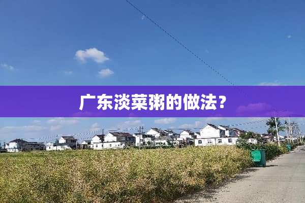广东淡菜粥的做法？