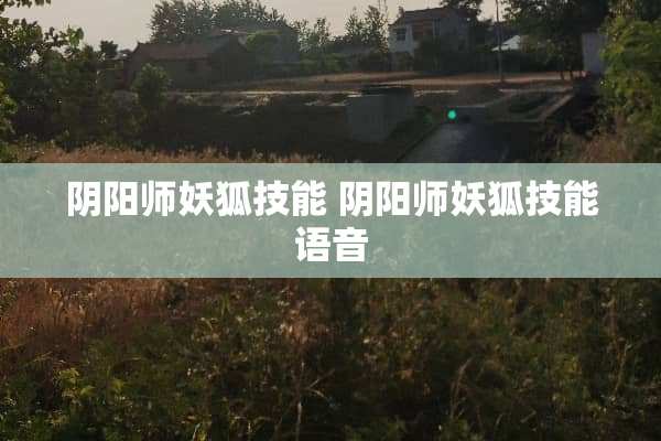 *阳师妖狐技能 *阳师妖狐技能语音
