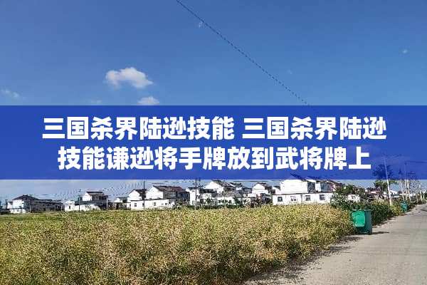 三国杀界陆逊技能 三国杀界陆逊技能谦逊将手牌放到武将牌上