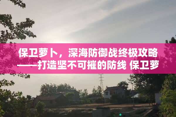保卫萝卜，深海防御战终极攻略——打造坚不可摧的防线 保卫萝卜深海攻略