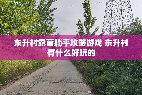 东升村露营躺平攻略游戏 东升村有什么好玩的