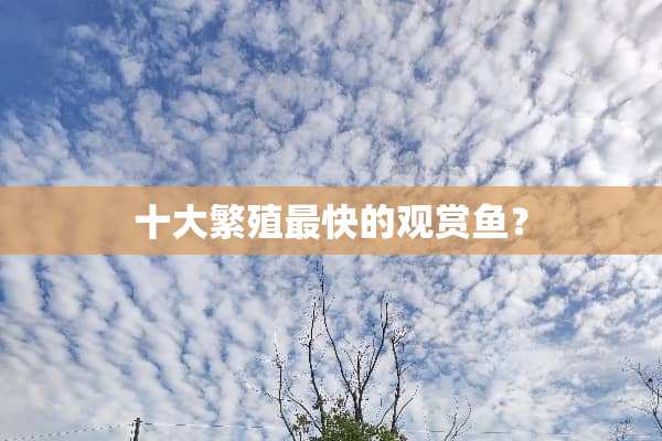 十大繁殖最快的观赏鱼？