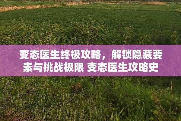 **医生终极攻略，解锁隐藏要素与挑战极限 **医生攻略史