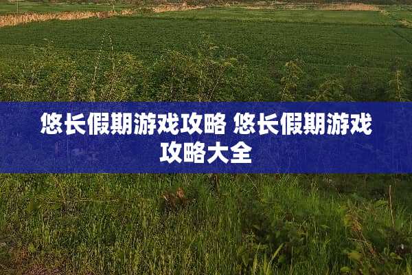 悠长假期游戏攻略 悠长假期游戏攻略大全