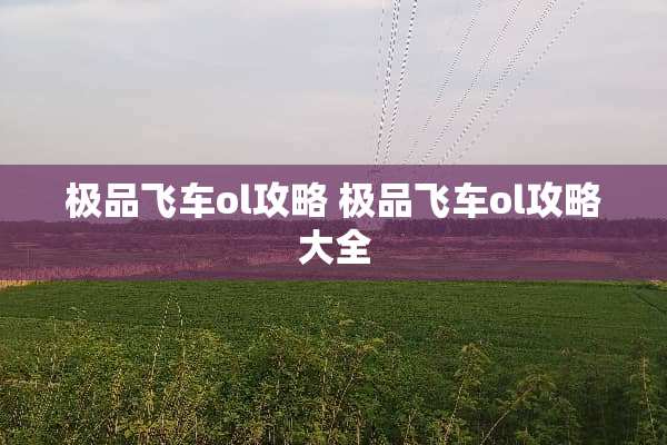 极品飞车ol攻略 极品飞车ol攻略大全
