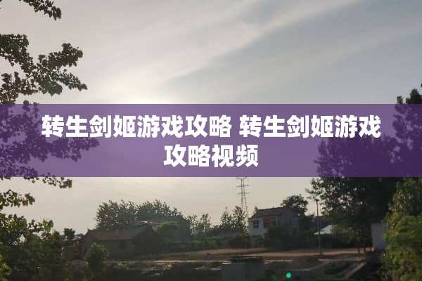 转生剑姬游戏攻略 转生剑姬游戏攻略视频