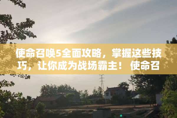 使命召唤5全面攻略，掌握这些技巧，让你成为战场霸主！ 使命召唤5攻略
