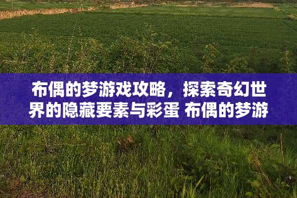 布偶的梦游戏攻略，探索奇幻世界的隐藏要素与彩蛋 布偶的梦游戏攻略