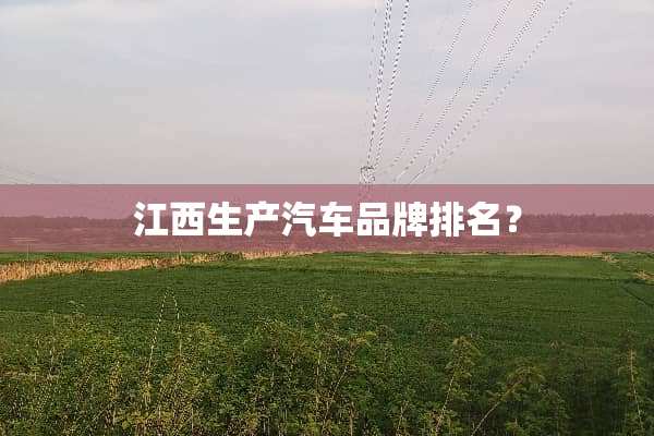 江西生产汽车品牌排名？