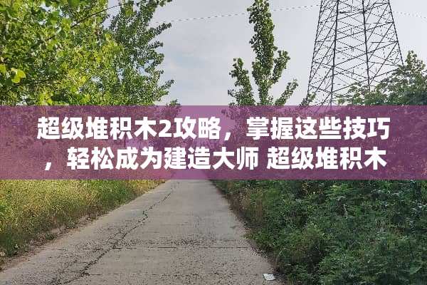 超级堆积木2攻略，掌握这些技巧，轻松成为建造大师 超级堆积木2攻略