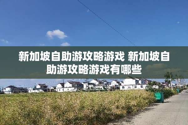 新加坡自助游攻略游戏 新加坡自助游攻略游戏有哪些