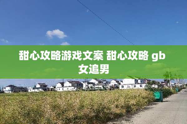 甜心攻略游戏文案 甜心攻略 gb 女追男