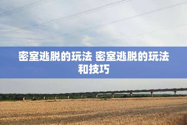 密室逃脱的玩法 密室逃脱的玩法和技巧