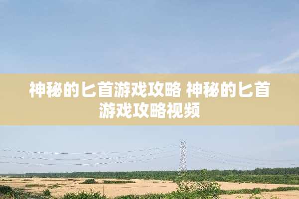 神秘的**游戏攻略 神秘的**游戏攻略视频