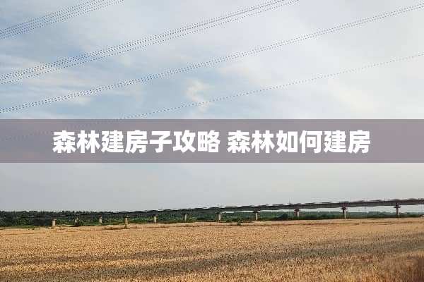 森林建房子攻略 森林如何建房