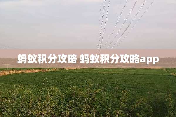 蚂蚁积分攻略 蚂蚁积分攻略app