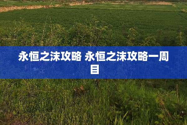 永恒之沫攻略 永恒之沫攻略一周目