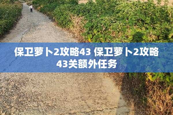 保卫萝卜2攻略43 保卫萝卜2攻略43关额外任务