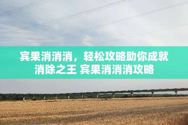 宾果消消消，轻松攻略助你成就消除之王 宾果消消消攻略