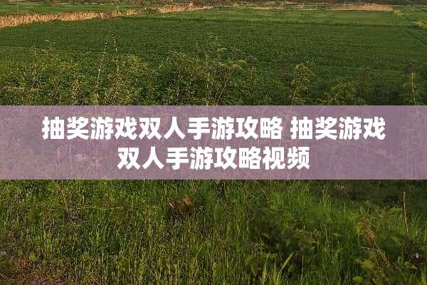 抽奖游戏双人手游攻略 抽奖游戏双人手游攻略视频