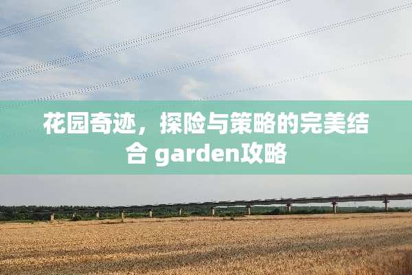 花园奇迹，探险与策略的完美结合 garden攻略