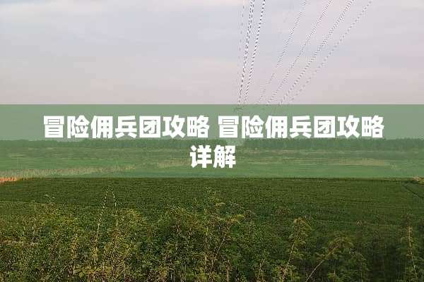 冒险佣**攻略 冒险佣**攻略详解