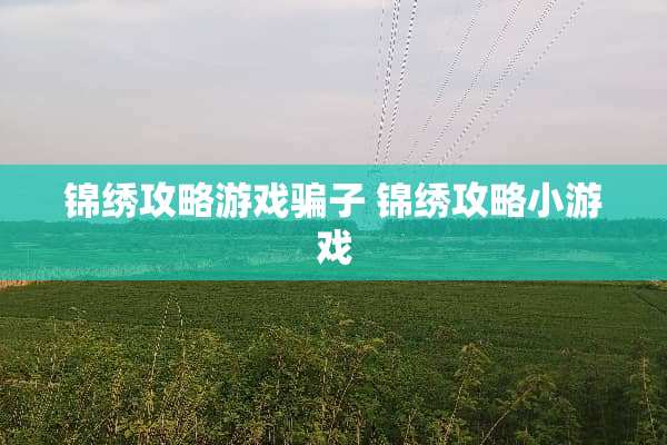 锦绣攻略游戏骗子 锦绣攻略小游戏