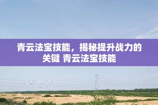 青云法宝技能，揭秘提升战力的关键 青云法宝技能