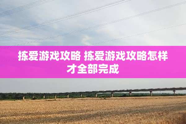 拣爱游戏攻略 拣爱游戏攻略怎样才全部完成