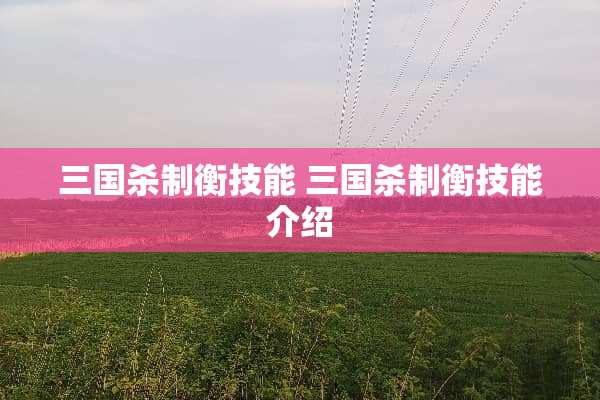 三国杀制衡技能 三国杀制衡技能介绍