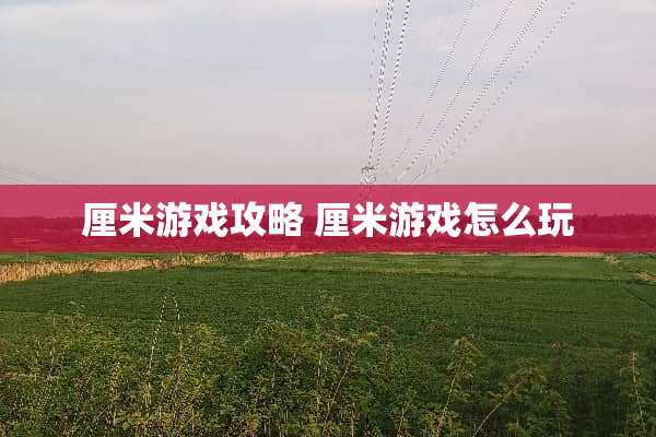 厘米游戏攻略 厘米游戏怎么玩