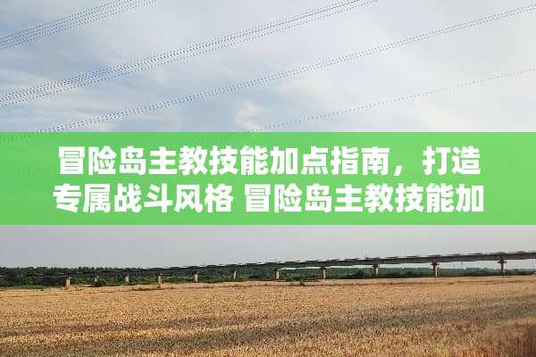 冒险岛主教技能加点指南，打造专属战斗风格 冒险岛主教技能加点