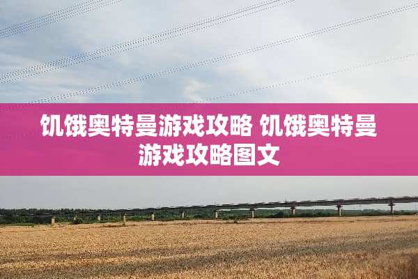 饥饿奥特曼游戏攻略 饥饿奥特曼游戏攻略图文