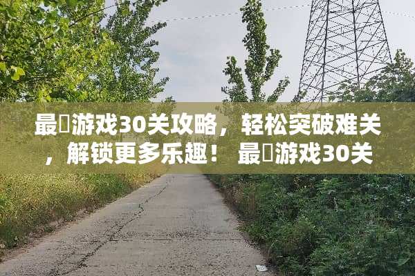 最囧游戏30关攻略，轻松突破难关，解锁更多乐趣！ 最囧游戏30关攻略