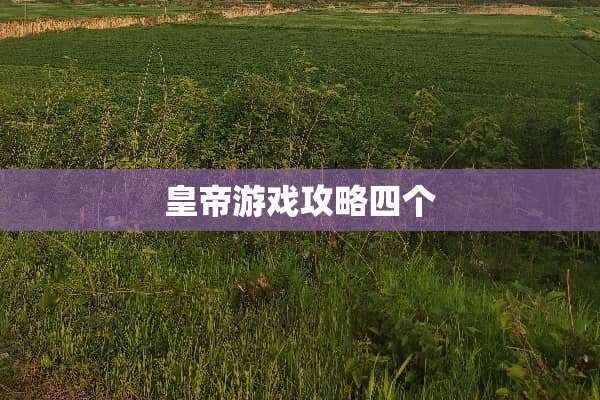 皇帝游戏攻略四个