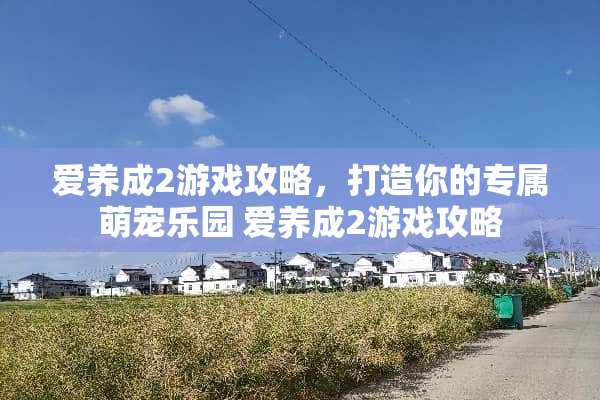 爱养成2游戏攻略，打造你的专属萌宠乐园 爱养成2游戏攻略