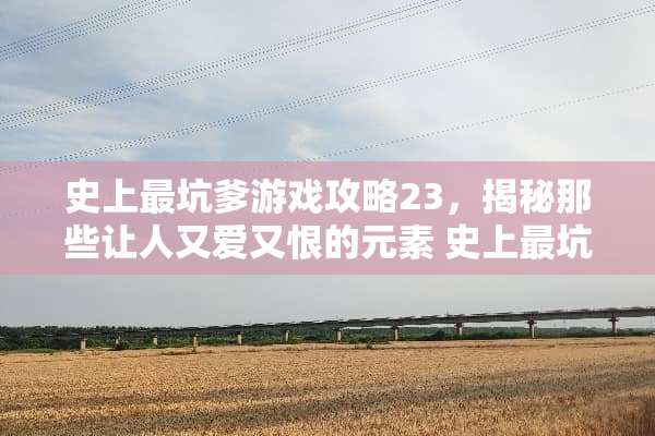 史上最坑爹游戏攻略23，揭秘那些让人又爱又恨的元素 史上最坑爹游戏攻略23